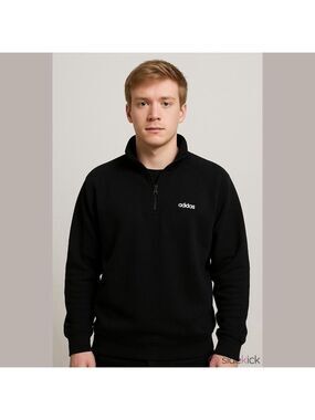 Adidas Black & White XL Quarter-Zip Sweatshirt